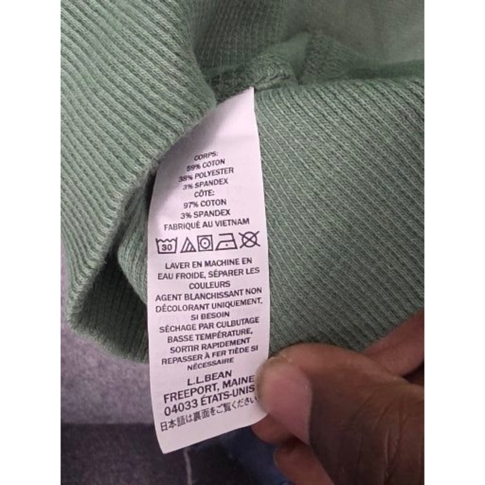 LL Bean Mens Graphic Crewneck Sweatshirt Sage Green Freeport Maine M Tall 515601 - Picture 8 of 9